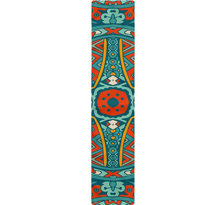 Teal Bohemian Mandala Pattern Print Table Runner