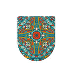 Teal Bohemian Mandala Pattern Print Toilet Lid Cover