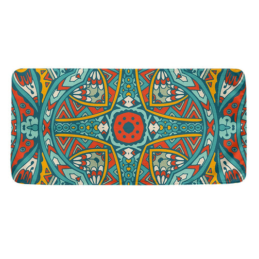 Teal Bohemian Mandala Pattern Print Towel