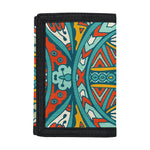 Teal Bohemian Mandala Pattern Print Trifold Wallet