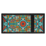 Teal Bohemian Mandala Pattern Print Trifold Wallet