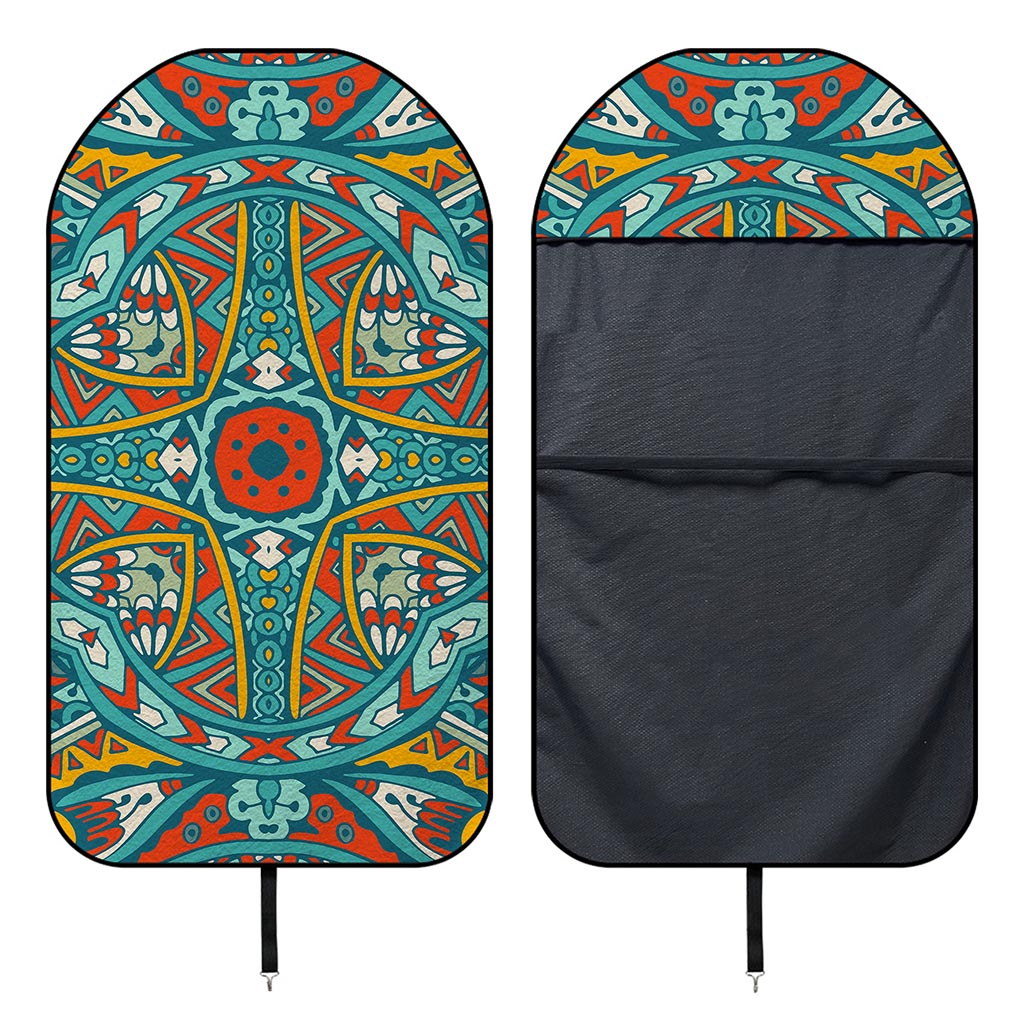 Teal Bohemian Mandala Pattern Print Waterproof Car Seat Cover