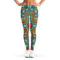 Teal Bohemian Mandala Pattern Print Women's Leggings