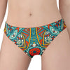 Teal Bohemian Mandala Pattern Print Women's Panties