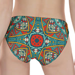 Teal Bohemian Mandala Pattern Print Women's Panties