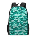Teal Camouflage Print 17 Inch Backpack