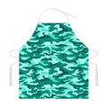 Teal Camouflage Print Adjustable Apron