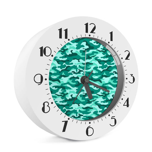 Teal Camouflage Print Alarm Clock