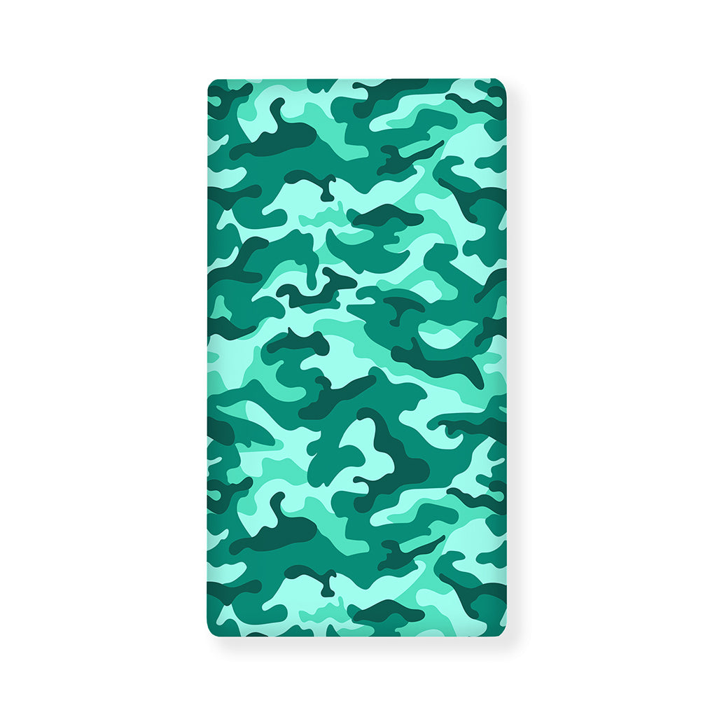 Teal Camouflage Print Baby Crib Sheet