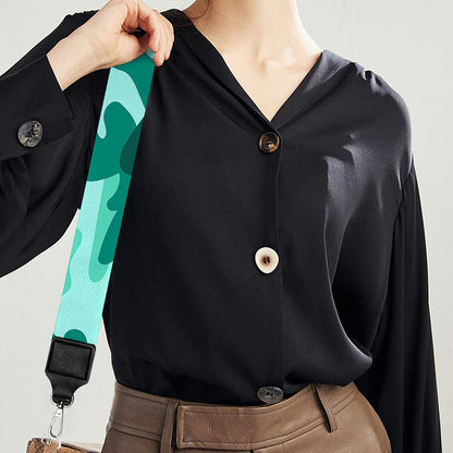 Teal Camouflage Print Bag Strap
