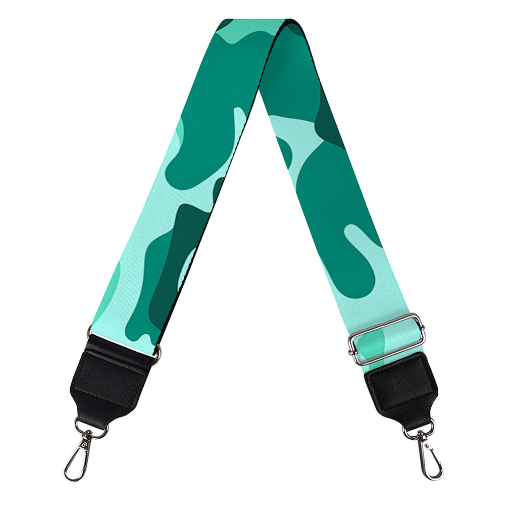 Teal Camouflage Print Bag Strap