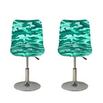 Teal Camouflage Print Bar Stool Covers