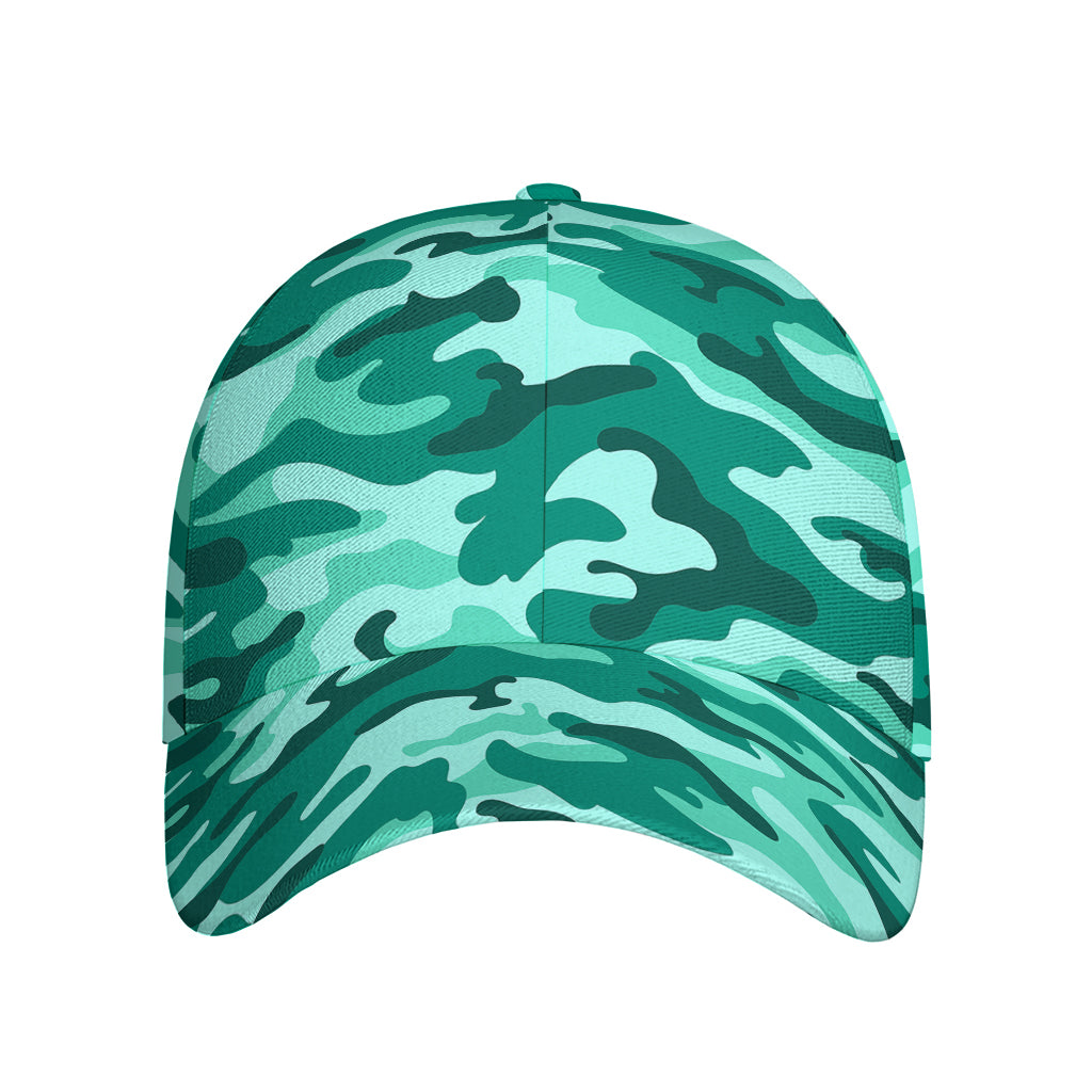 Teal Camouflage Print Baseball Cap