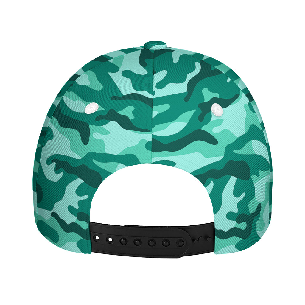 Teal Camouflage Print Baseball Cap