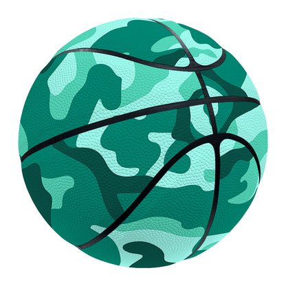 Teal Camouflage Print Basketball
