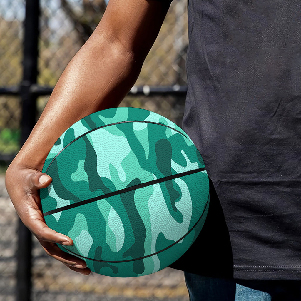 Teal Camouflage Print Basketball