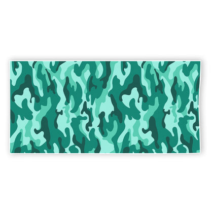 Teal Camouflage Print Beach Towel