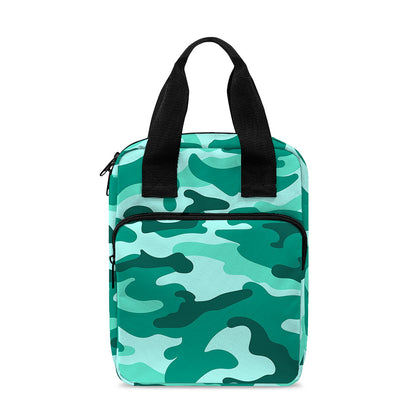 Teal Camouflage Print Bible Tote Bag
