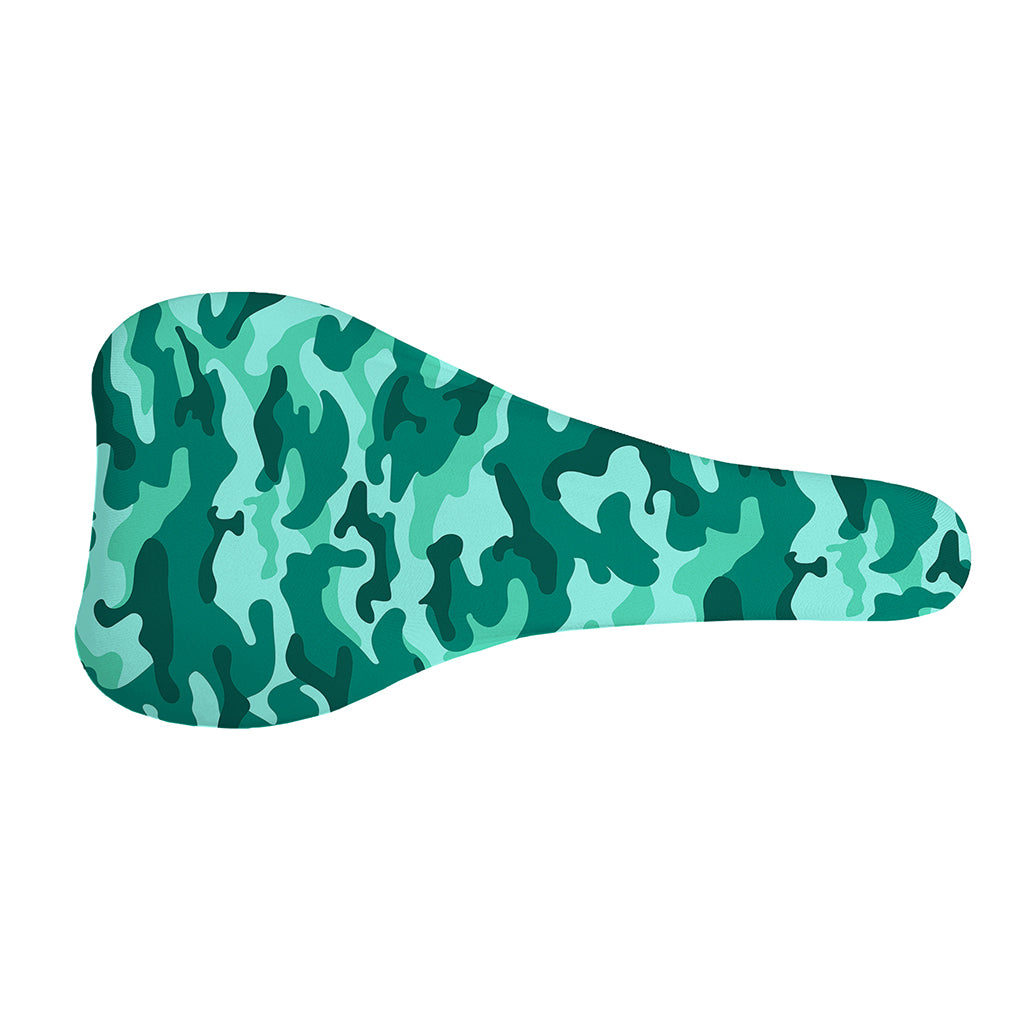Teal Camouflage Print Bicycle Seat Cover