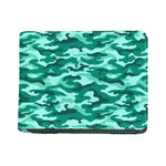 Teal Camouflage Print Bifold Wallet