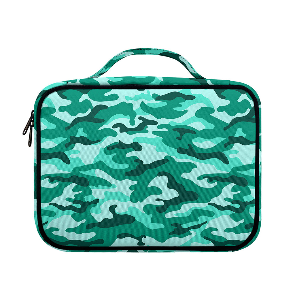 Teal Camouflage Print Briefcase Bible Bag