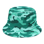 Teal Camouflage Print Bucket Hat