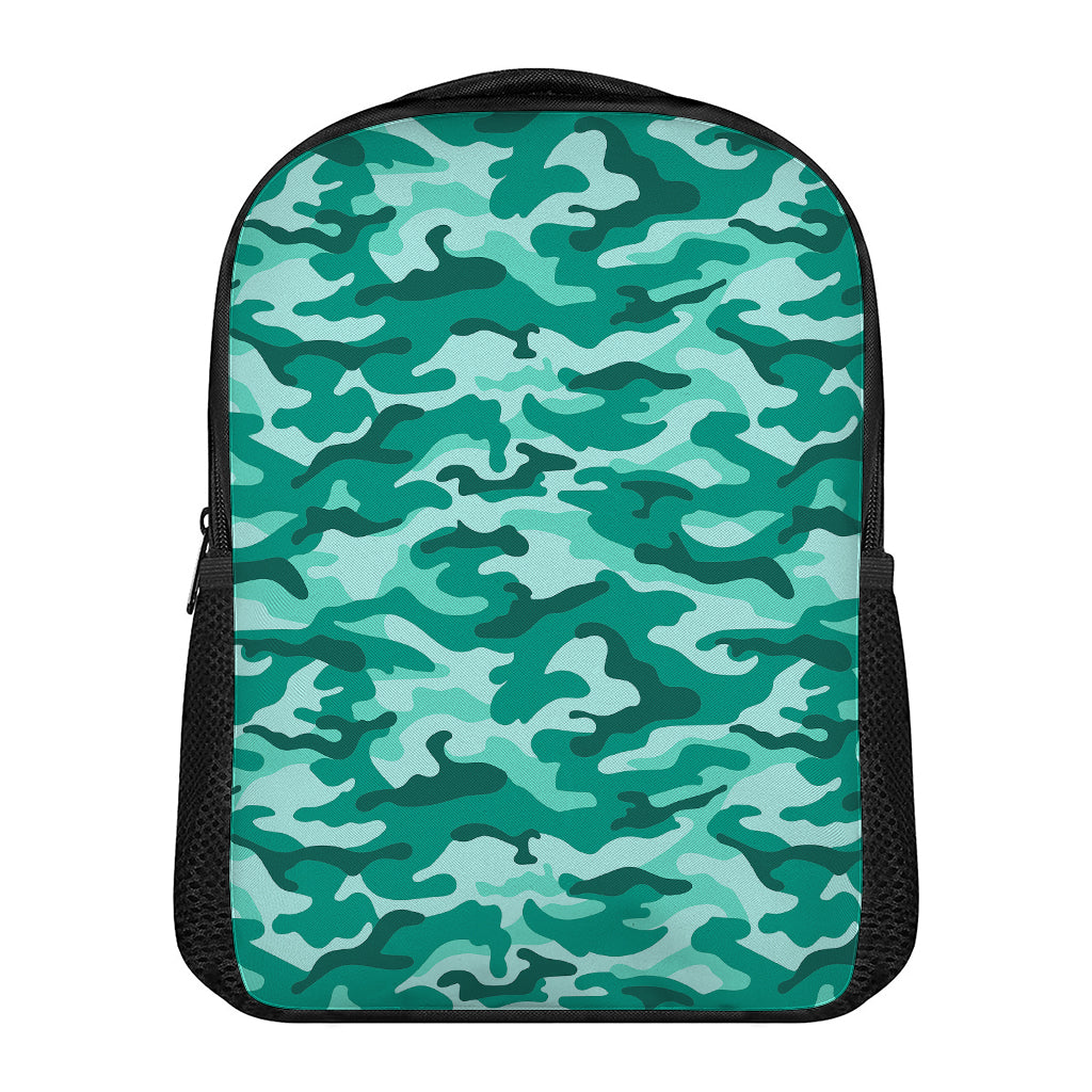 Teal Camouflage Print Casual Backpack