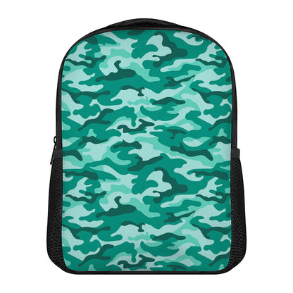 Teal Camouflage Print Casual Backpack