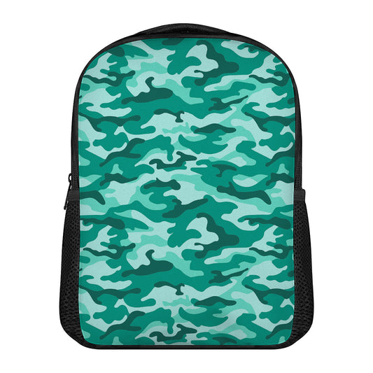 Teal Camouflage Print Casual Backpack