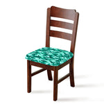 Teal Camouflage Print Chair Cushion Cover