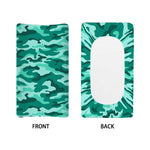 Teal Camouflage Print Changing Pad Cover