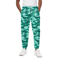 Teal Camouflage Print Cotton Sweatpants