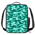 Teal Camouflage Print Crossbody Lunch Bag