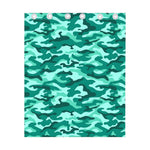 Teal Camouflage Print Curtain