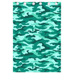 Teal Camouflage Print Curtain