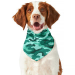 Teal Camouflage Print Dog Bandana