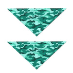 Teal Camouflage Print Dog Bandana