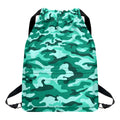 Teal Camouflage Print Drawstring Backpack
