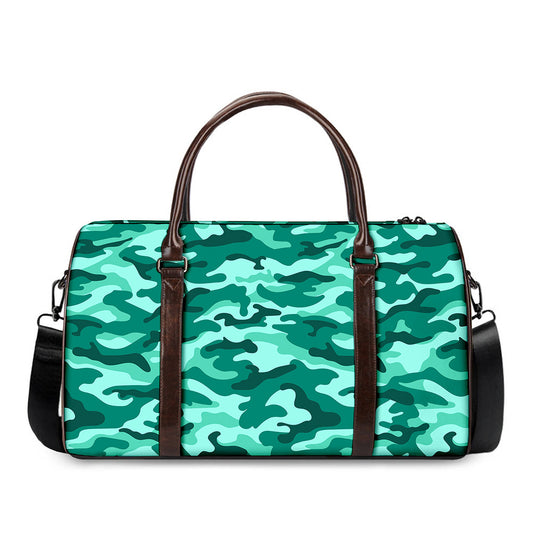 Teal Camouflage Print Duffle Bag