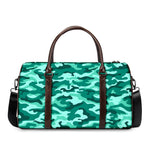 Teal Camouflage Print Duffle Bag