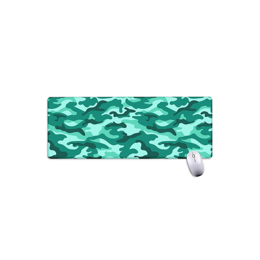 Teal Camouflage Print Extended Mouse Pad
