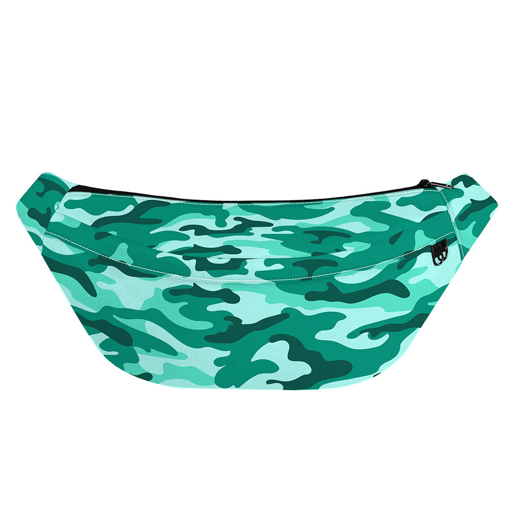 Teal Camouflage Print Fanny Pack