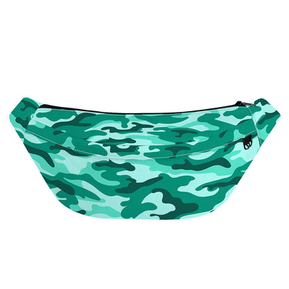 Teal Camouflage Print Fanny Pack