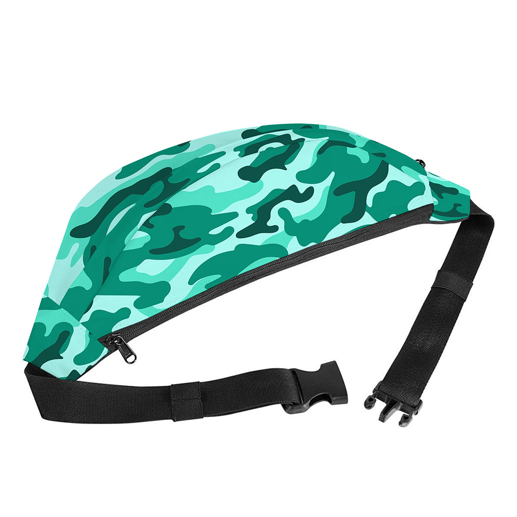Teal Camouflage Print Fanny Pack