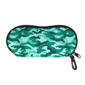 Teal Camouflage Print Glasses Case