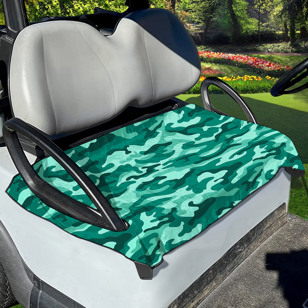 Teal Camouflage Print Golf Cart Seat Cover