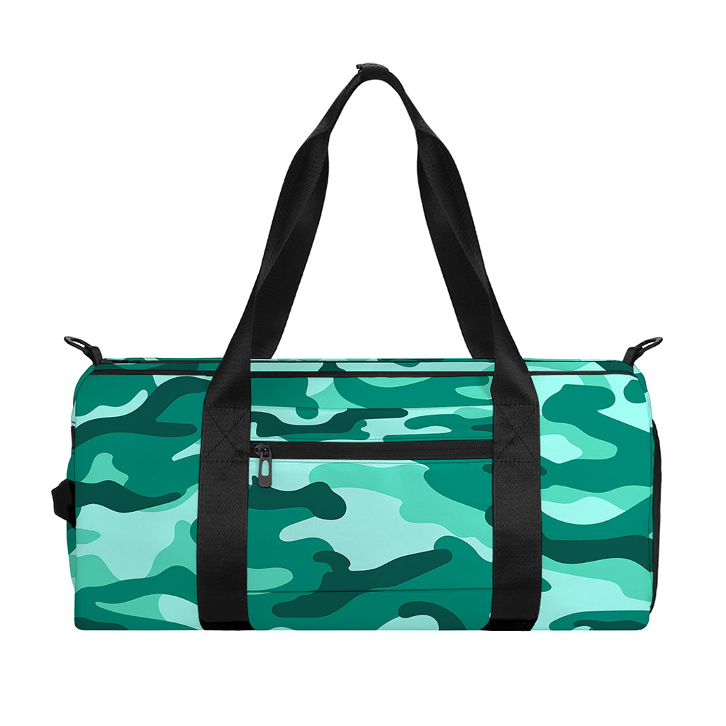 Teal Camouflage Print Gym Bag