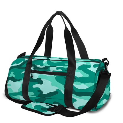 Teal Camouflage Print Gym Bag