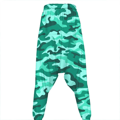 Teal Camouflage Print Hammer Pants
