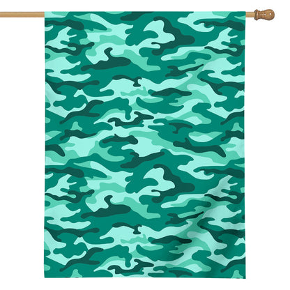Teal Camouflage Print House Flag